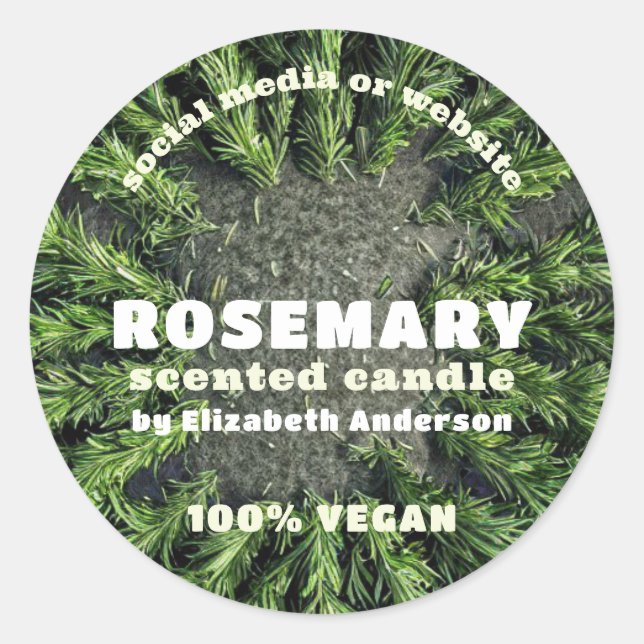 Rosemary Candle Classic Round Sticker (Front)