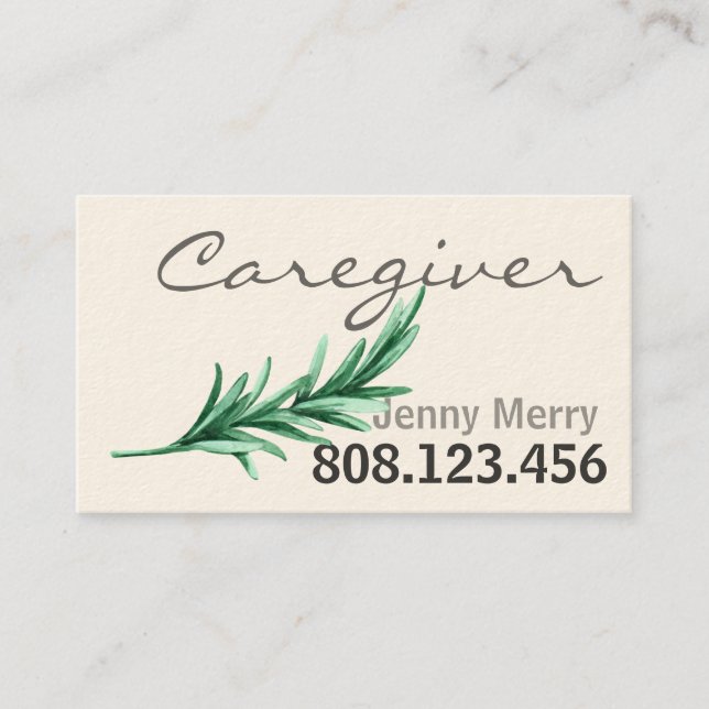 Rosemary Caregiver Business Cards (Front)