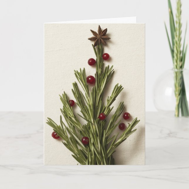 Rosemary Christmas Tree Greeting Card (Front)