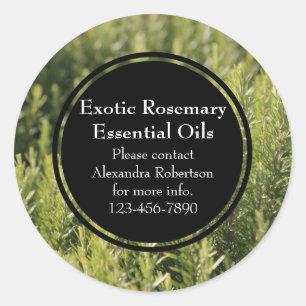 Rosemary Essential Oil Business Bottle Label