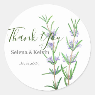 rosemary flower round sticker