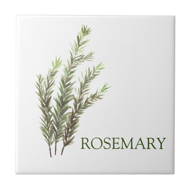 Rosemary Herb Green Kitchen Vintage Green Tile (Front)