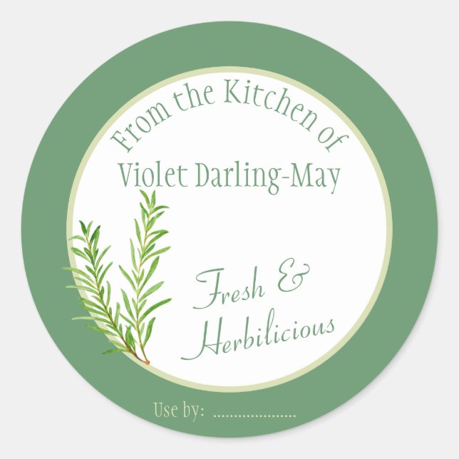 Rosemary Herb - Homemade Baking Gift Food Label (Front)