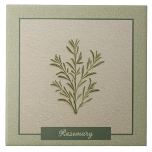 Rosemary Herb Kitchen Decor Faux Relief Tile