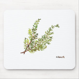 Rosemary herb Rosemary watercolour painting Mouse Mat