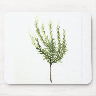 Rosemary herb vintage plants garden watercolor mouse mat