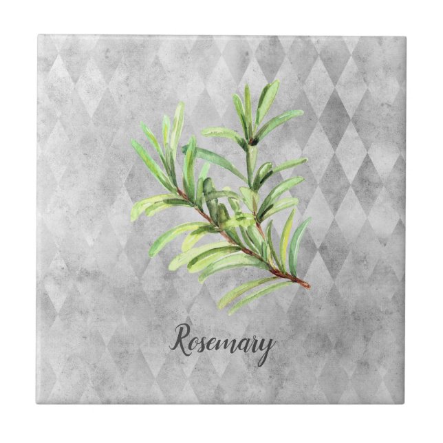 Rosemary Herb Watercolor  Tile (Front)
