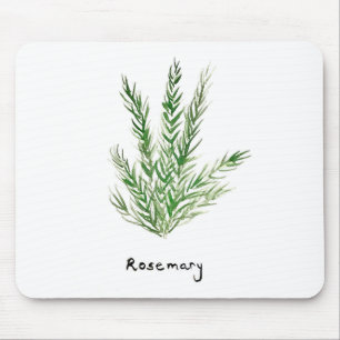 Rosemary herbs vintage kitchen garden watercolor mouse mat