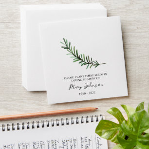 Rosemary Memorial Funeral Seed Envelope