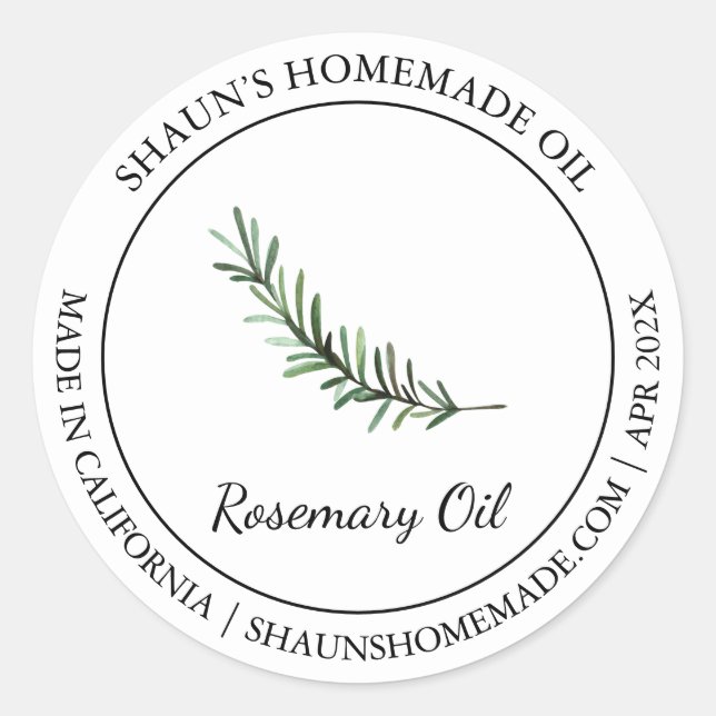 Rosemary Oil Modern label (Front)