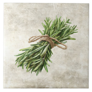 Rosemary Rustic Herbs Spices Faux Tile