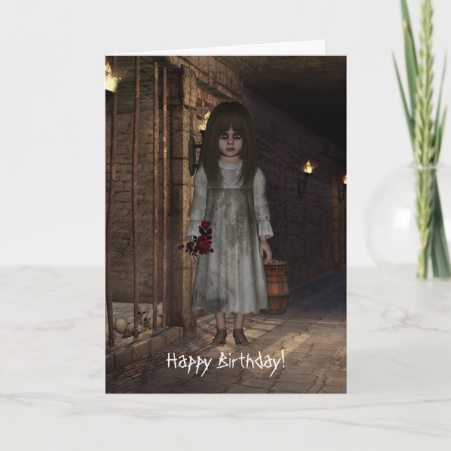RoseMary Undead Little Dungeon Happy Birthday Card (Front)
