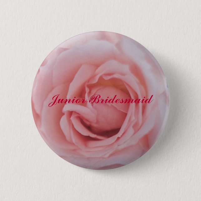 RoseMousepad copy, Junior Bridesmaid 6 Cm Round Badge (Front)