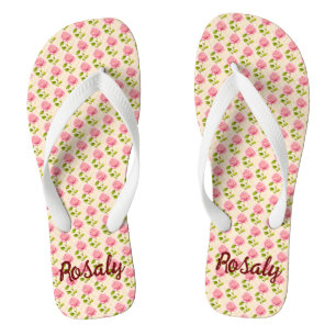 Rosen Muster rosa pink Flip Flops