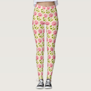 Rosen Muster rosa pink Leggings