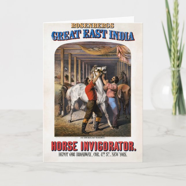 Rosenberg's Great East India Horse Invigorator. Card (Front)