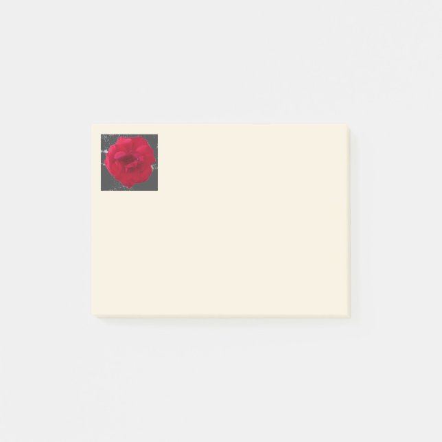RoseRed on Charcoal Post-it Notes (Front)