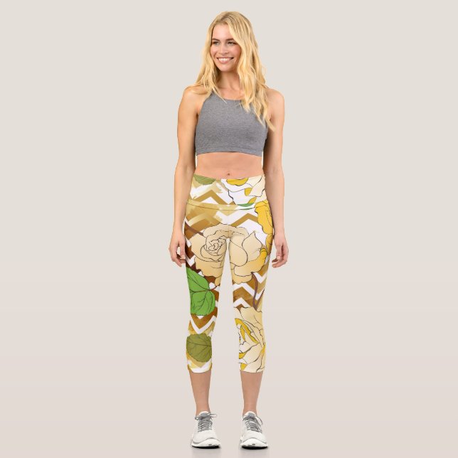 Roses 10 capri leggings (Front)