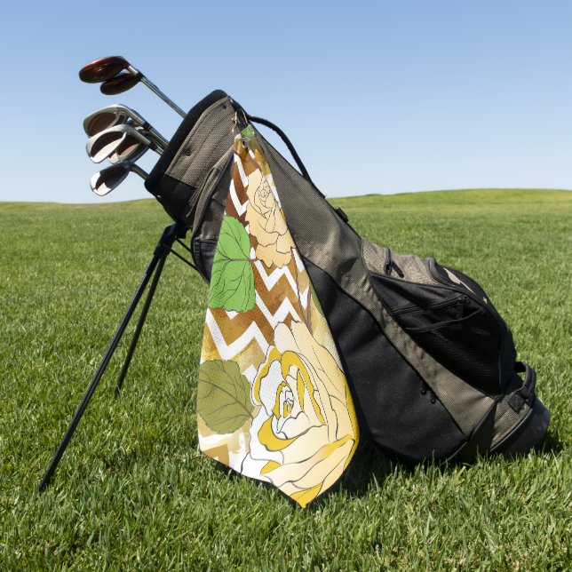 Roses 10 golf towel (Green)