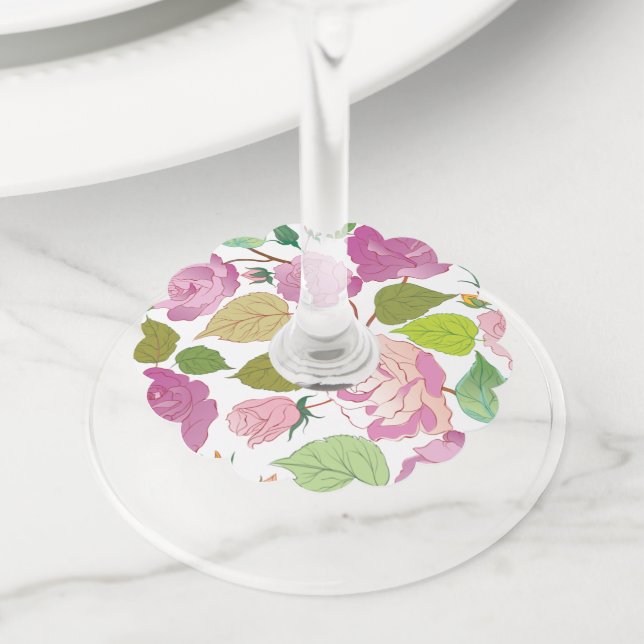 Roses 17 wine glass tag (Close Up)
