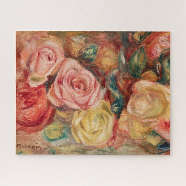 Roses (1912) by Pierre-Auguste Renoir Fine Art Jigsaw Puzzle (Horizontal)