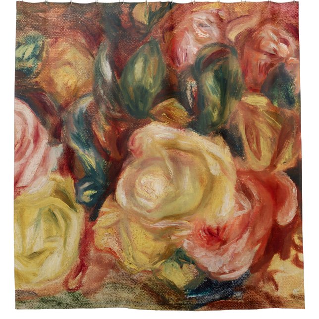 Roses (1912) by Pierre-Auguste Renoir Shower Curtain (Front)