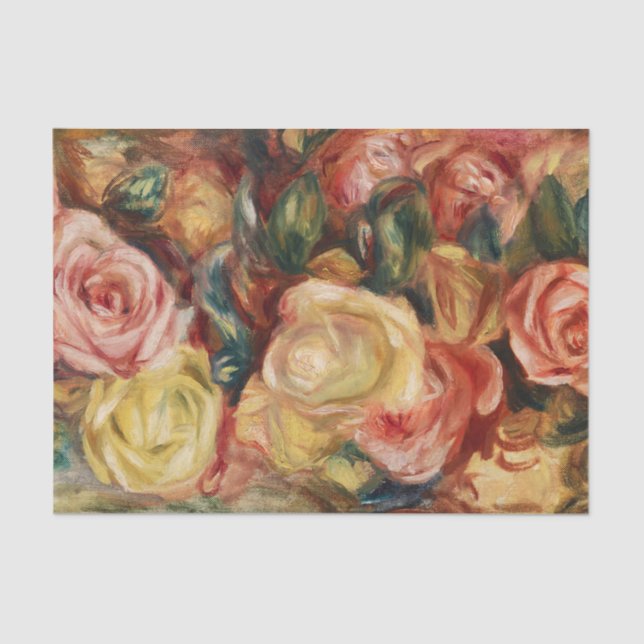 Roses (1912) by Pierre-Auguste Renoir Tissue Paper (Front)