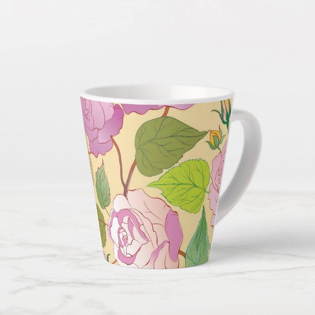 Roses 19 latte mug (Right Angle)
