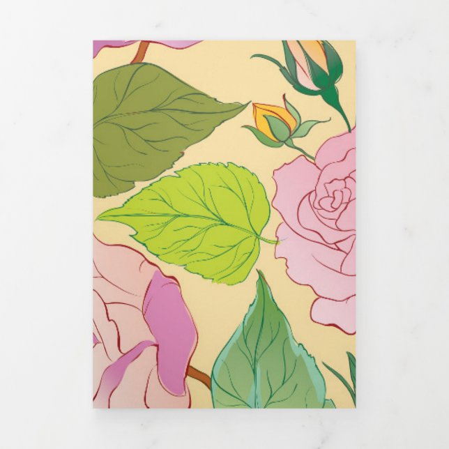 Roses 19 Tri-Fold holiday card (Cover)