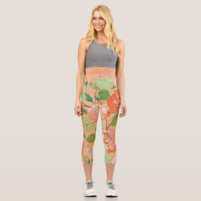 Roses 21 capri leggings (Front)