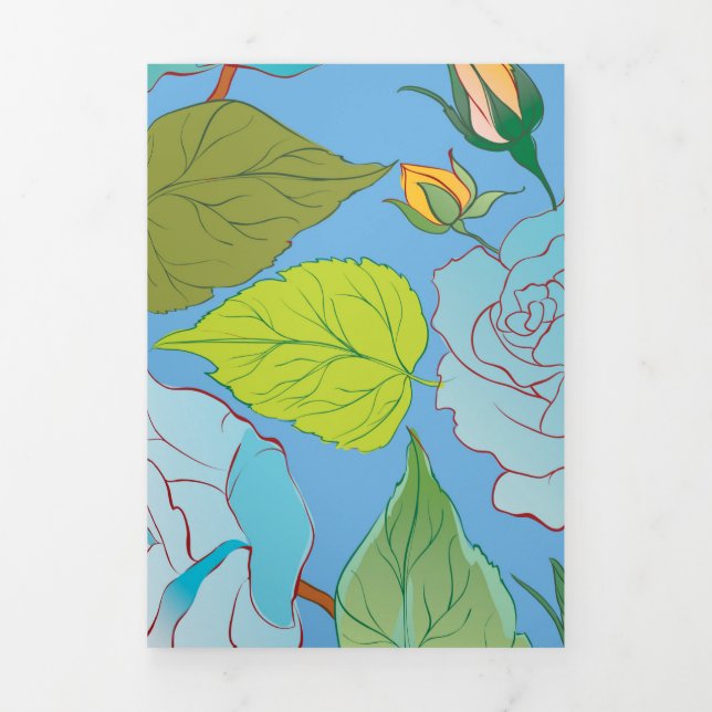 Roses 23 Tri-Fold holiday card (Cover)