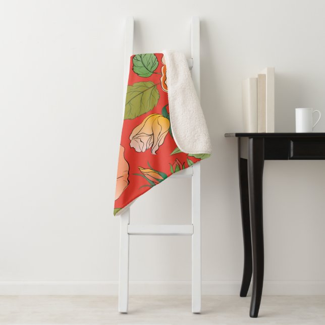 Roses 26 sherpa blanket (In Situ)