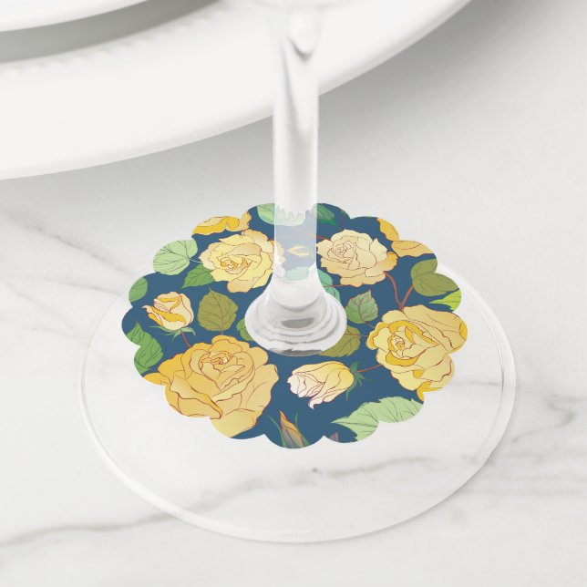 Roses 2 wine glass tag (Close Up)