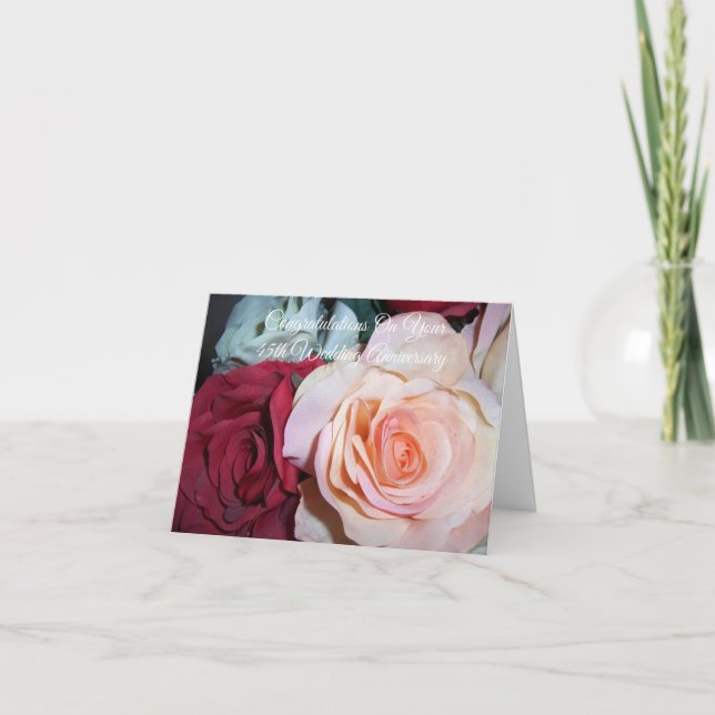 Roses 45th Wedding Anniversary Card (Front)