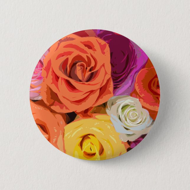 Roses 6 Cm Round Badge (Front)