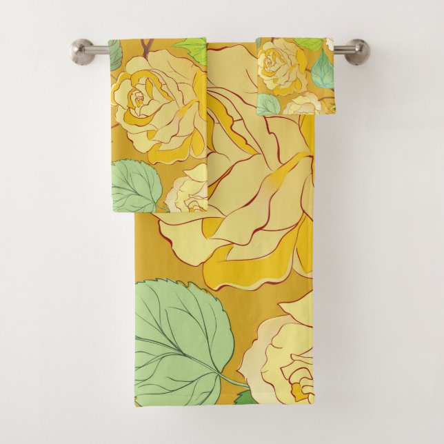 Roses 7 bath towel set (Insitu)