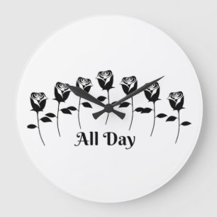 ROSES ALL DAY LARGE CLOCK