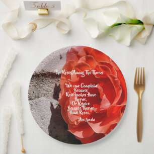 Roses Among the Thorns Abe Lincoln 9 inch Paper Plate