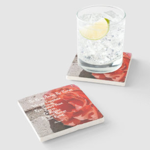 Roses Among the Thorns Elegant Decor Stone Coaster