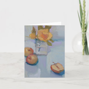 Roses and Apples - Still Life Oil Painting Card