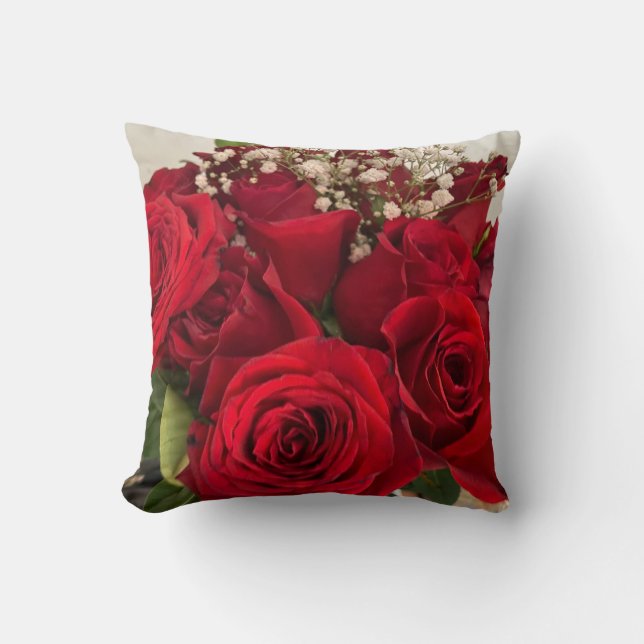 Roses and Babybreath Cushion (Front)