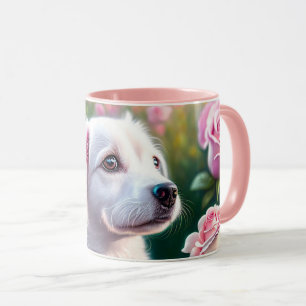 Roses And Beautiful Dog Collection Mug