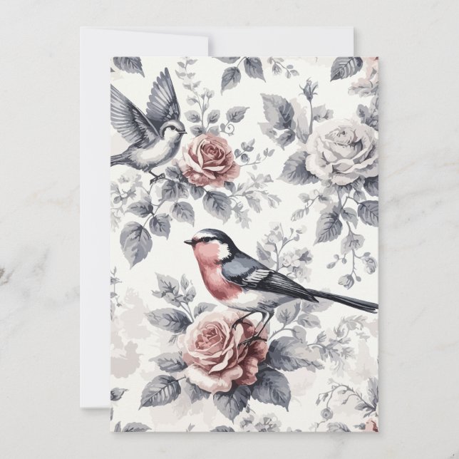 Roses and birds card (Front)