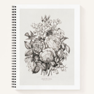 Roses and bluebells (1870) chromolithograph art. f notebook