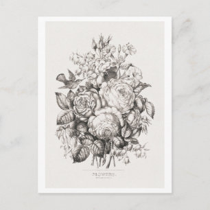Roses and bluebells (1870) chromolithograph art. f postcard