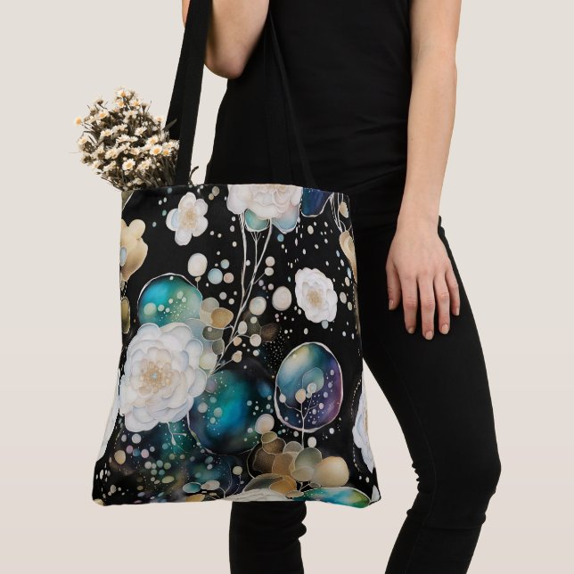 Roses And Bubbles Abstract Tote Bag (Close Up)