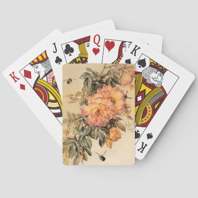 ‘Roses and Bumblebees’ Playing Cards (Back)