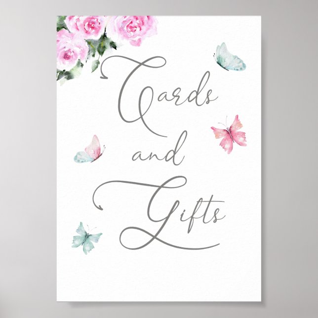 Roses and Butterflies Cards and Gifts Poster (Front)