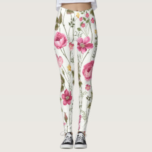 Roses and Butterflies: Floral Seamless Leggings