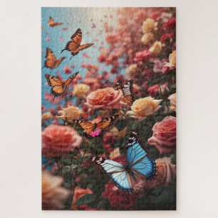 Roses and butterflies jigsaw puzzle
